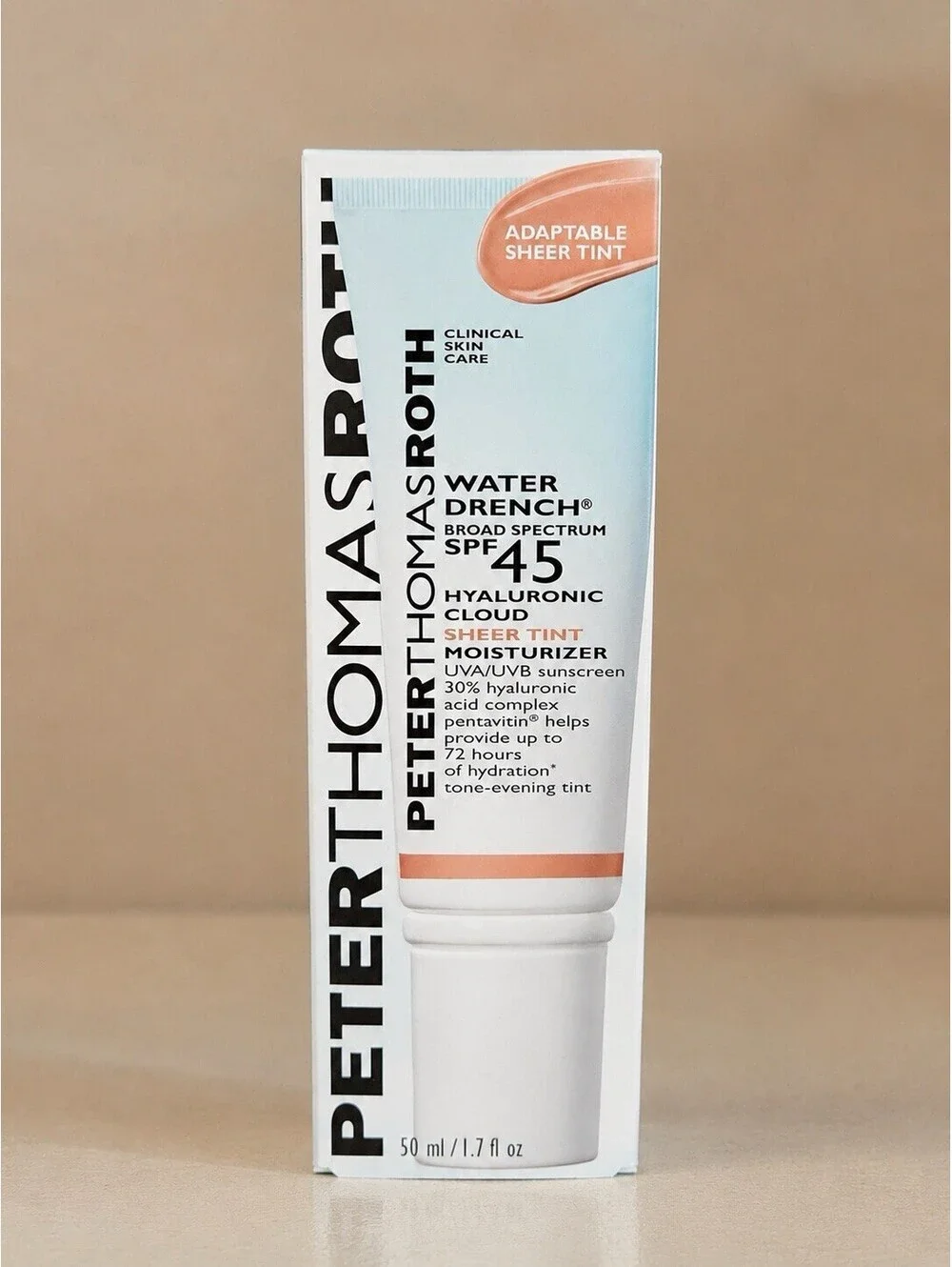 Peter Thomas Roth Water Drench SPF 45 Sheer Tint Moisturizer 1.7 oz New